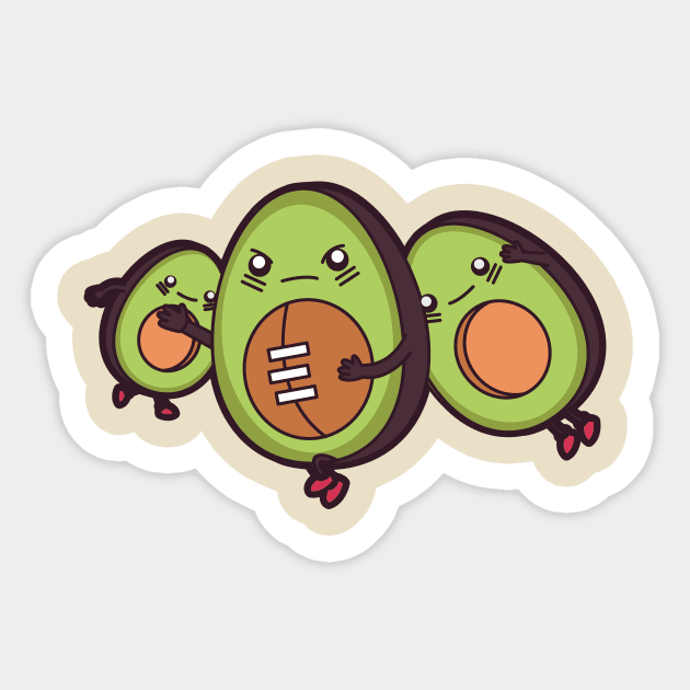 Cute Avocado Playing Football Sticker by Anonic